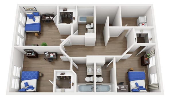 Student Apartment Floor Plans | The Ridge Clemson