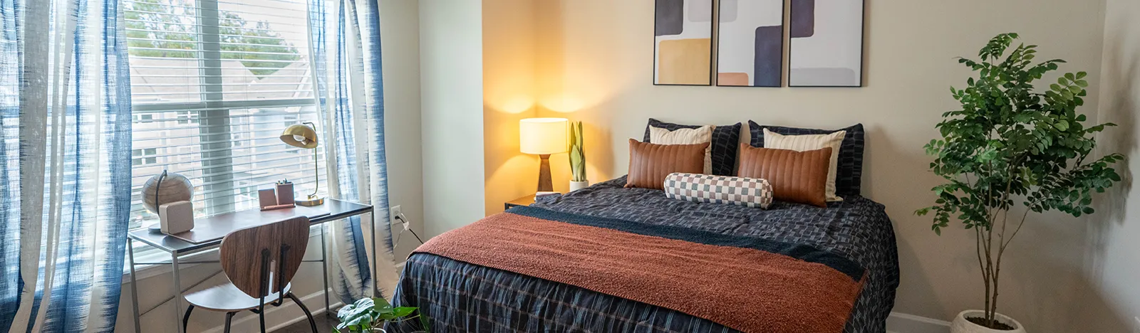 furnished apartment bedroom